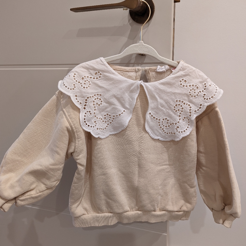 Zara Sweater with White Lace Collar
